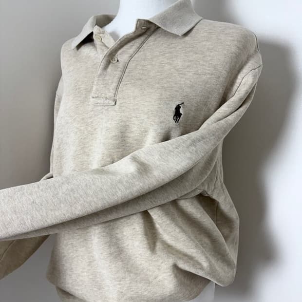 폴로 베이지 초코 카라 맨투맨