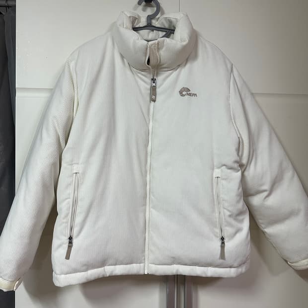 네파 코듀로이 아이보리 패딩