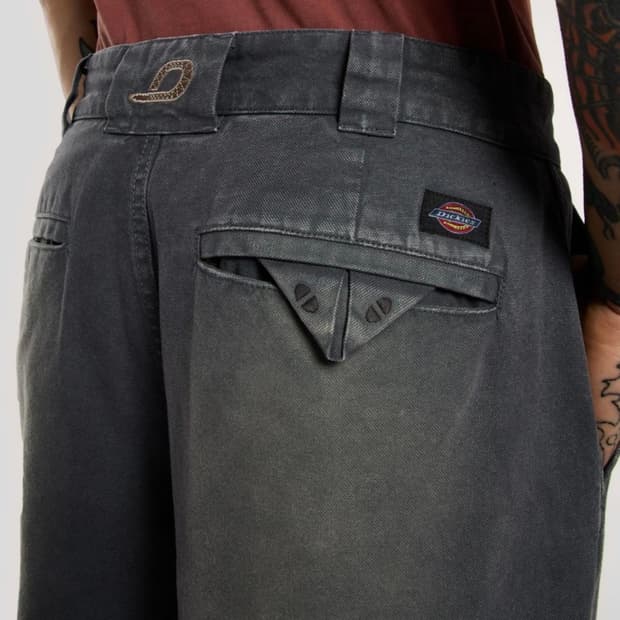 워시드 스네이크 더블니 팬츠 Black 36