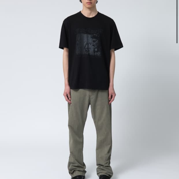 fabeur side zip pants moss green S