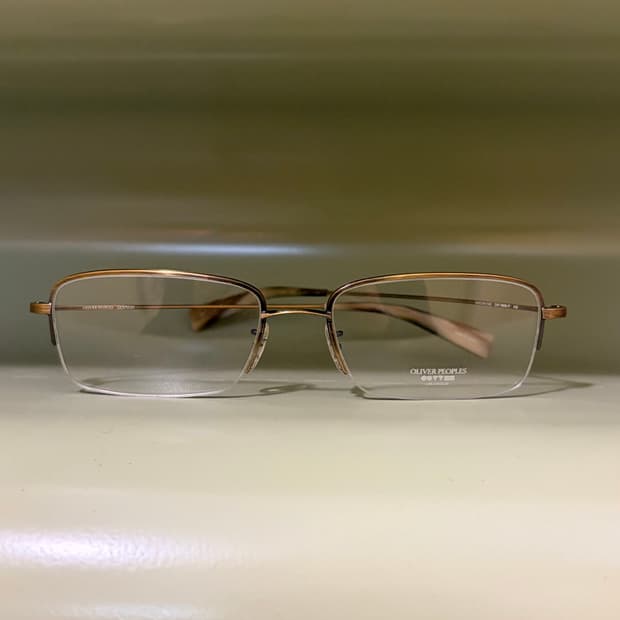 올리버 피플스 669/AG 빈티지 골드 하프림 안경
