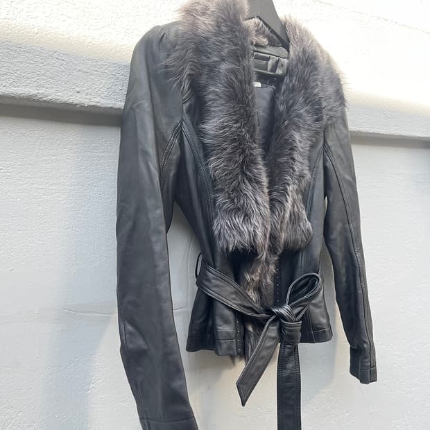 양가죽 퍼 레더 재킷