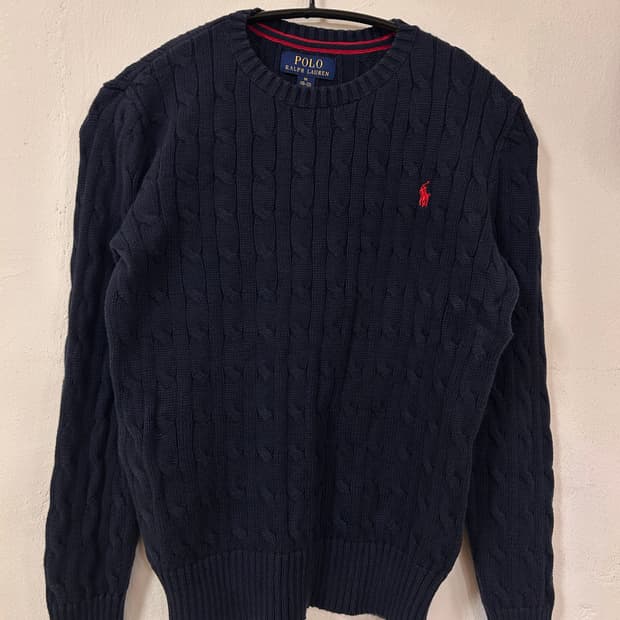 폴로 랄프로렌 네이비 꽈배기 니트 (여성 실측 xs)