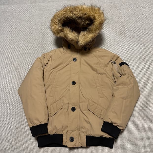 노스페이스 화이트라벨 퍼 후드 숏패딩