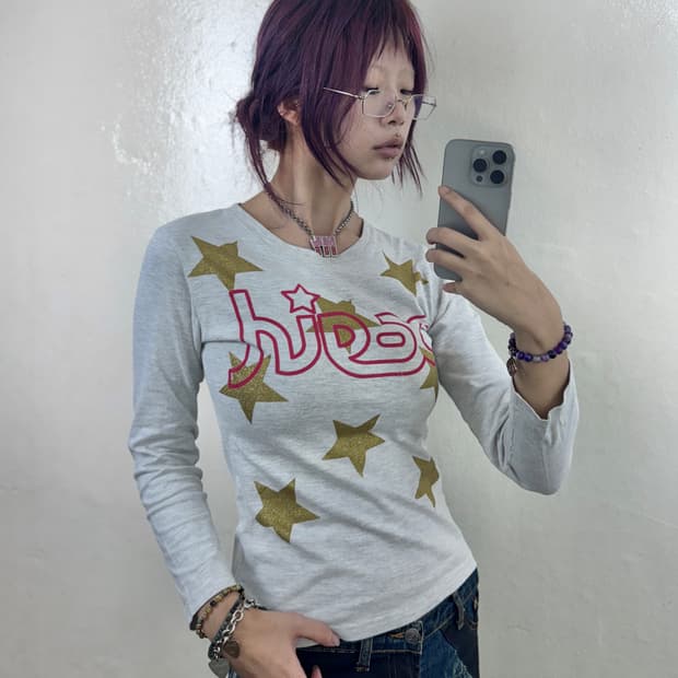 X-girl 스타 포인트 롱슬리브