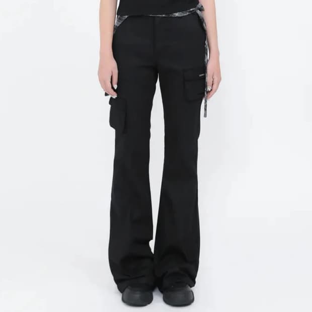 미세키서울 라인 포켓 카고 팬츠 블랙