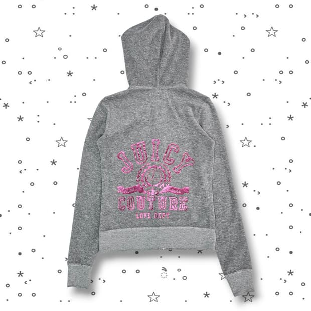 S JUICY COUTURE 그레이 테리 후드집업