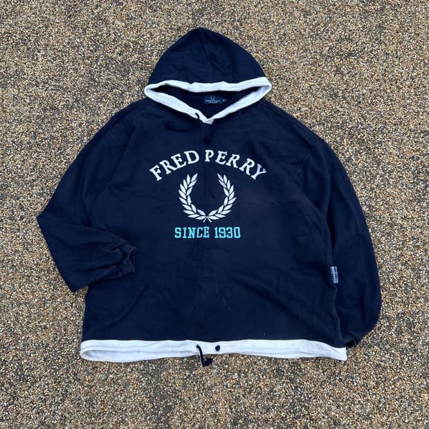 프레디페리 재팬 라인 월계관 아치로고 와플 후드티