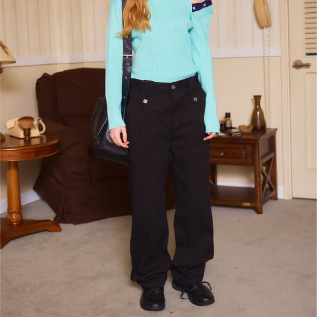 헤레틱 버튼 코튼 팬츠