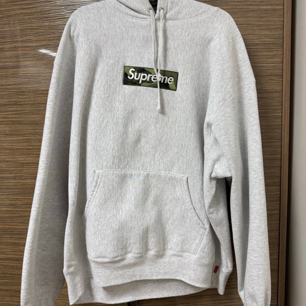 슈프림 카모 박스로고 후드 L 팝니다