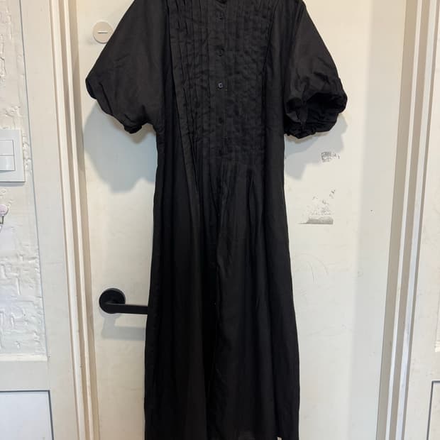 엣더베이글 린넨100% 핀턱 롱원피스