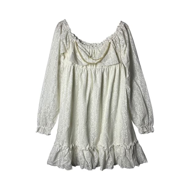 [LIZ LISA] 리즈리사 크로쉐 오프숄더 블라우스