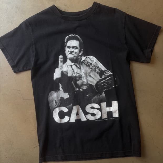 빈티지 조니캐쉬 Johnny Cash 미들핑거 티셔츠 s