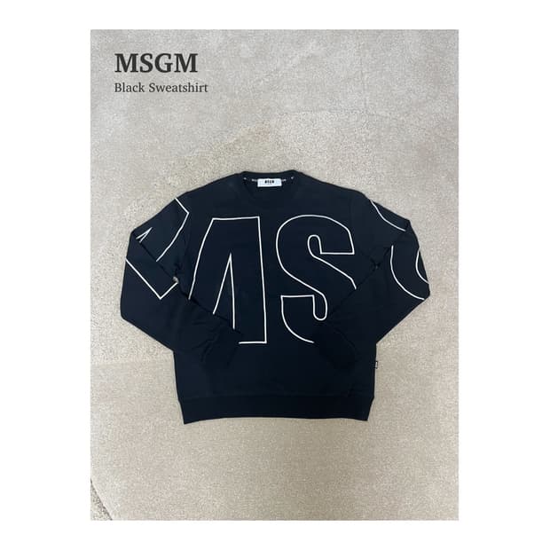 MSGM 블랙 맨투맨 (100)