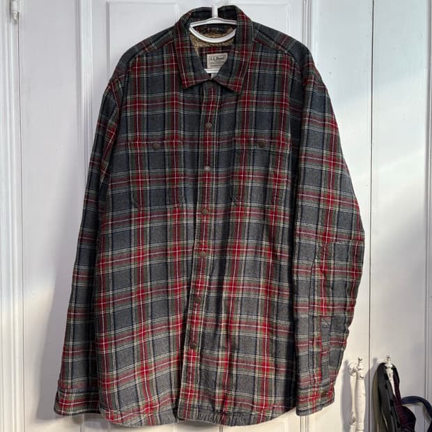 90s L.L.Bean 엘엘빈 쉐르파 플란넬 체크 자켓