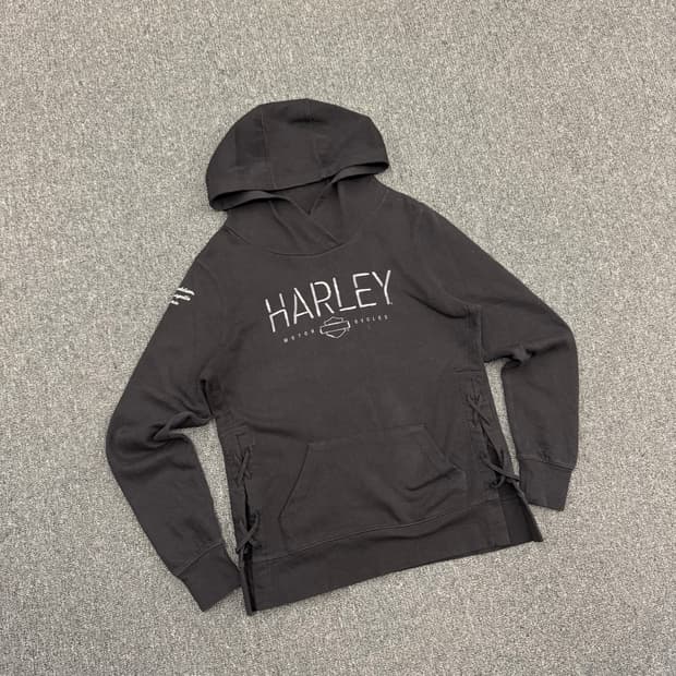 할리데이비슨 빈티지 여성 옆 트임 후드티