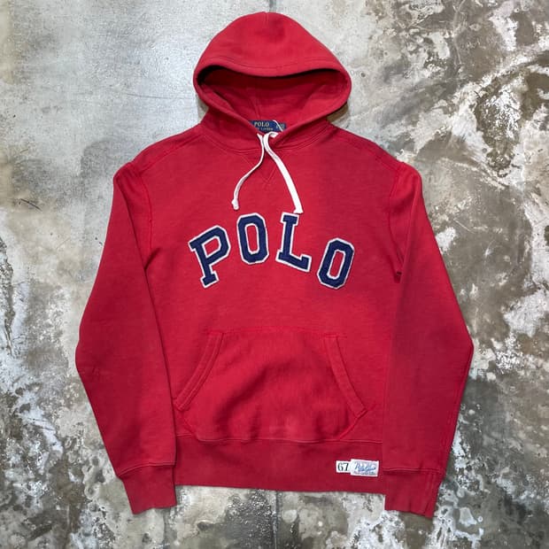 폴로랄프로렌 레드 빅로고 후드티 
