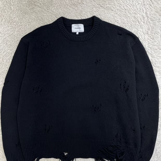 비바스튜디오 그런지 니트 티셔츠/#2684