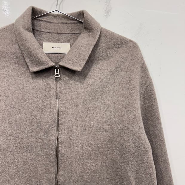 엔더슨 핸드메이드 울 카라 집업 미니멀 자켓