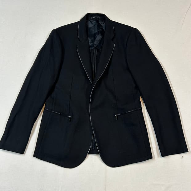 XL) 엠포리오 아르마니 MATT LINE 지퍼 디테일 울 블레이저