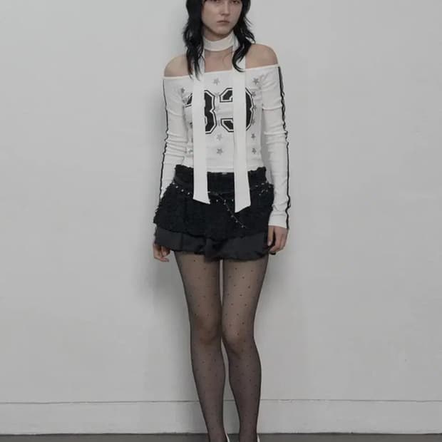 셋업이엑스이 33star off-shoulder set/화이트