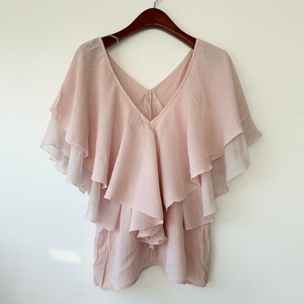 인디 핑크 쉬폰 블라우스