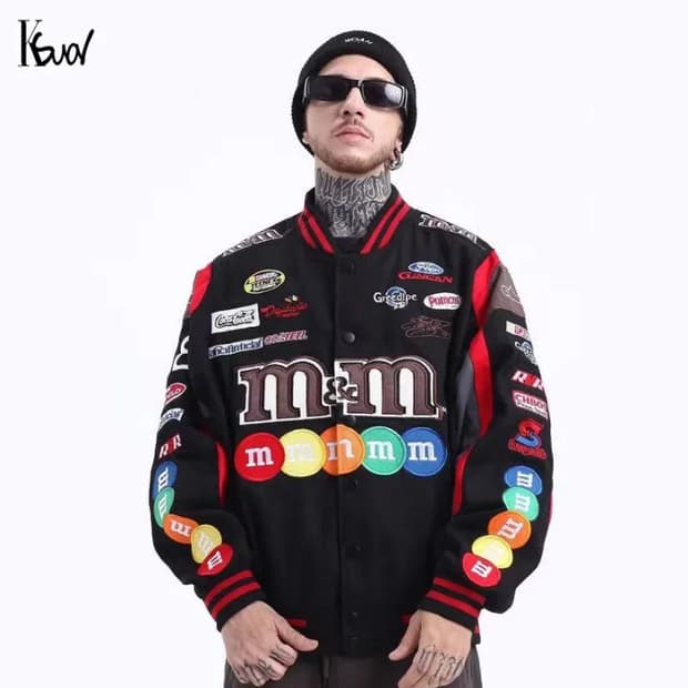 M&M 스트릿 자수패치 레이싱 자켓 