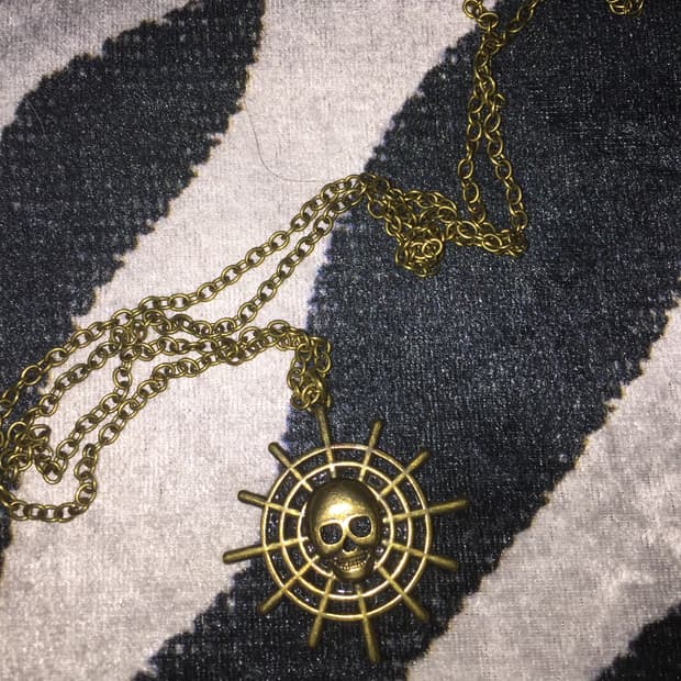 일본빈티지 레테 빈티지 골드 해골 팬던트 목걸이 럭시크 그런지 펑크