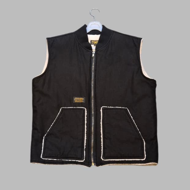 L 안감털배색 면 워크조끼