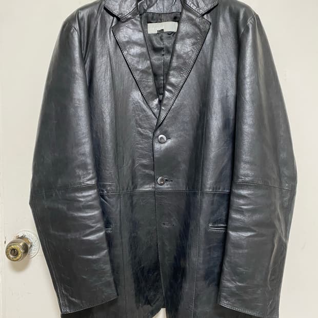 빈티지 아이스버그 가죽 블레이저 자켓