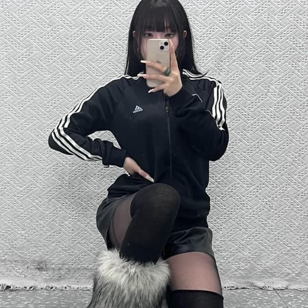 아디다스 Y2K 00's 키치 큐빅 트윙클 져지 집업 XL C10034