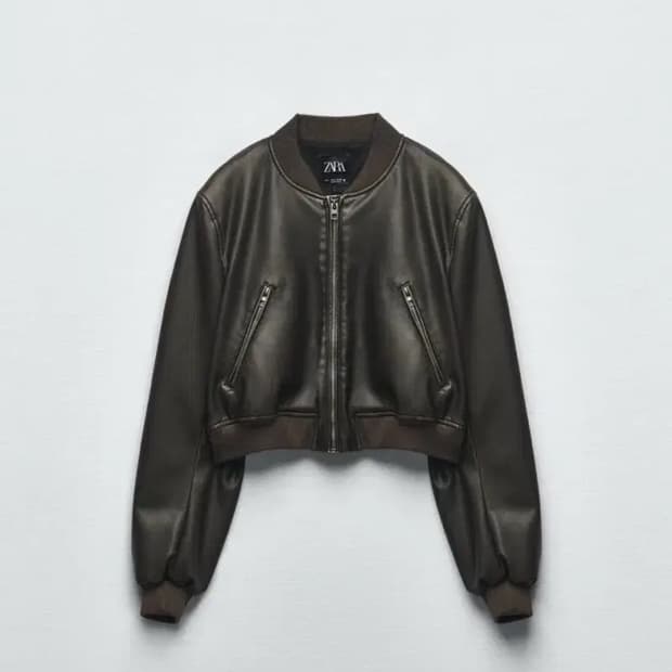 자라 레더 봄버 자켓
