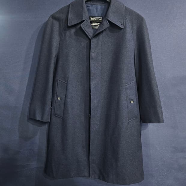 버버리스 네이비 남성 95 올드스쿨 울 하프코트 