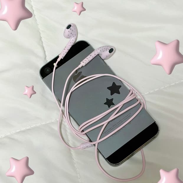 얼모스트블루 별 이어폰 핑크 USB-C 새거 급