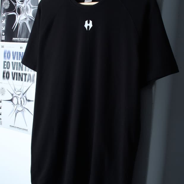 (XL-2XL) 허그본 반팔 티셔츠 나그랑 블랙 올드스쿨-7B82