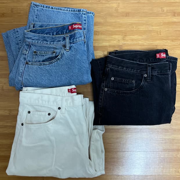 슈프림 배기진 워시드인디고