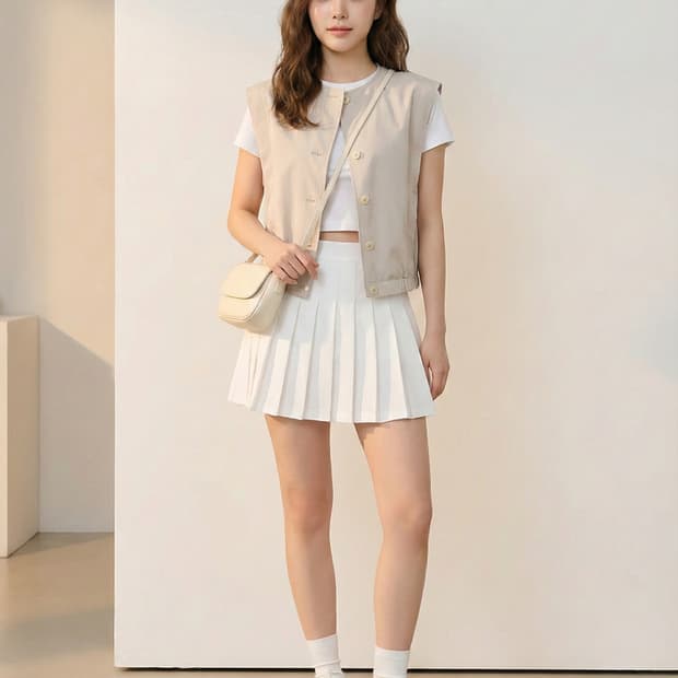 플라스틱아일랜드 라운드넥 밴딩 베스트