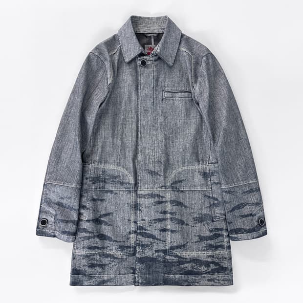 90s 마리떼 프랑소와 저버 패턴 데님 초어 코트