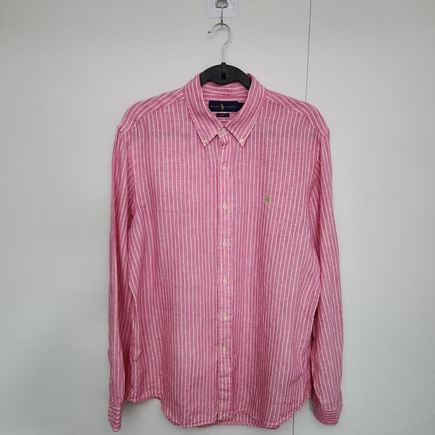 랄프로렌 100 린넨셔츠 스트라이프셔츠