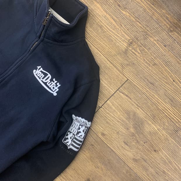 본더치 패치로고 블랙 집업 M