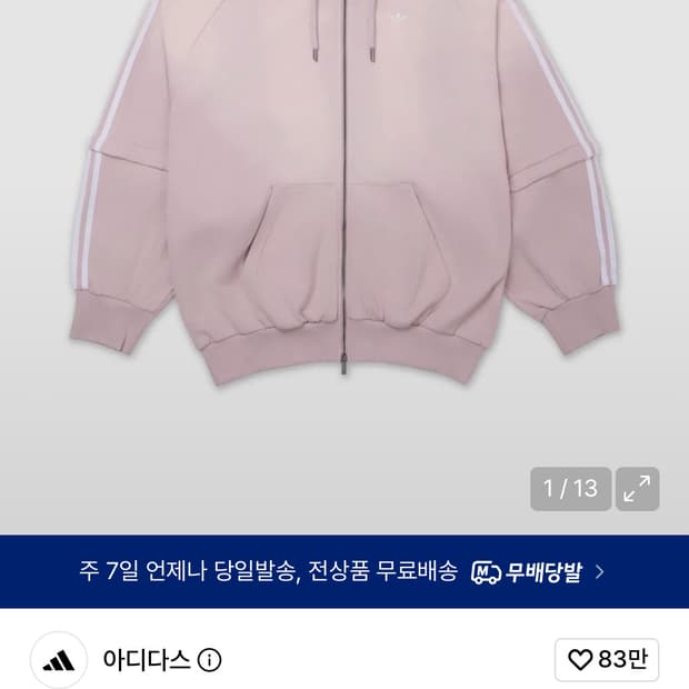 ADILENIUM 4 팀가이스트 워시드 오버사이즈 풀집 후디 - 뉴로즈