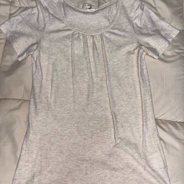 모리걸 오트밀 레이스 반팔