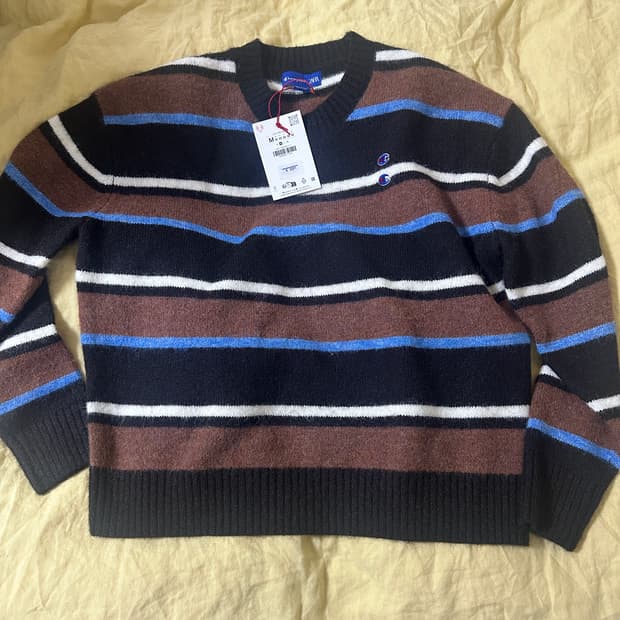 챔피온 X 자라 스트라이프 패치 스웨터 M