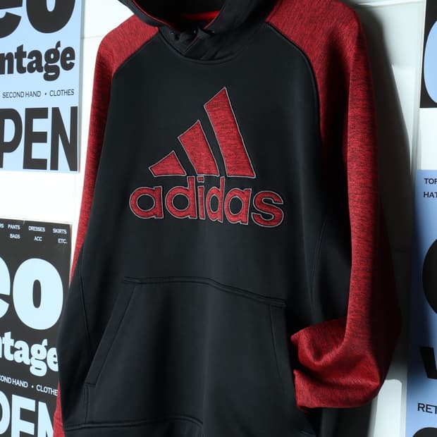 (M-L) 아디다스 후드티셔츠 USA 빅로고 올드스쿨 희귀-H30546