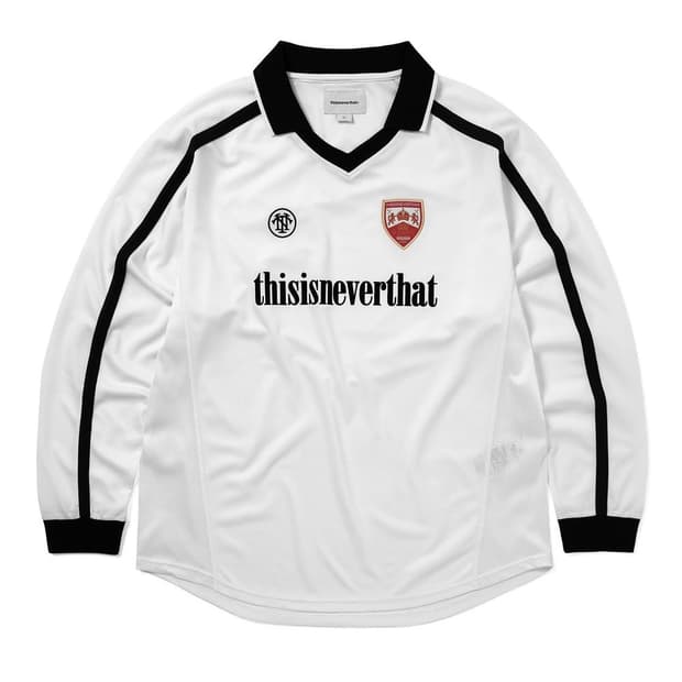 디스이즈네버댓 Soccer Jersey White 저지 긴팔 티셔츠 XL