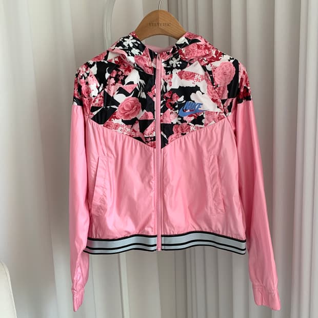 나이키 NIKE 주니어 플라워 포인트 후드 바람막이