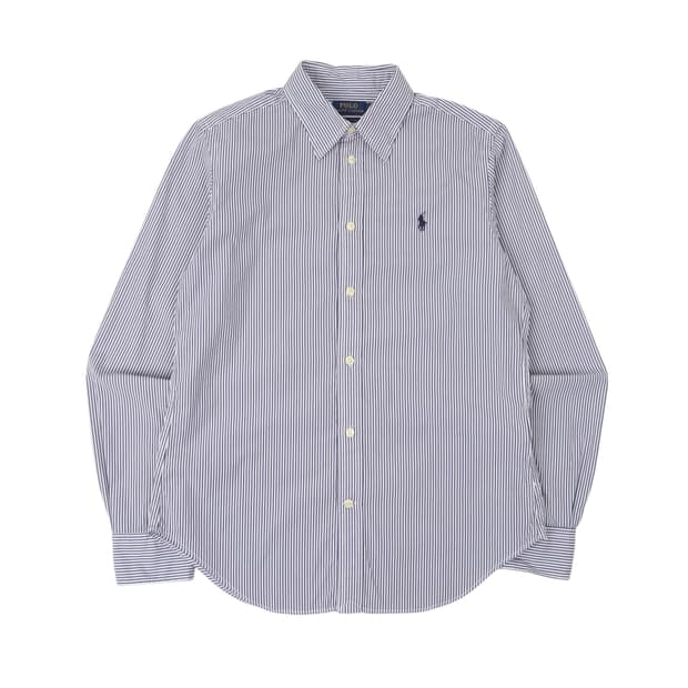 폴로 랄프로렌 QR 블루 스트라이프 클래식핏 셔츠