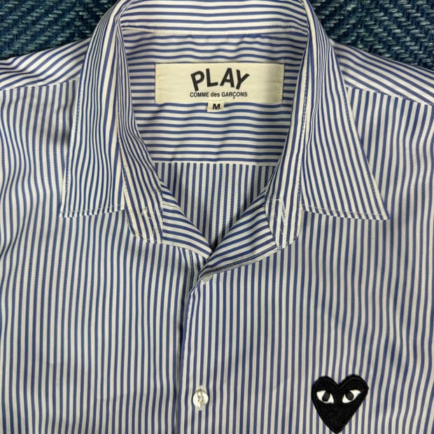 꼼데가르송 플레이 스트라이프 셔츠 M