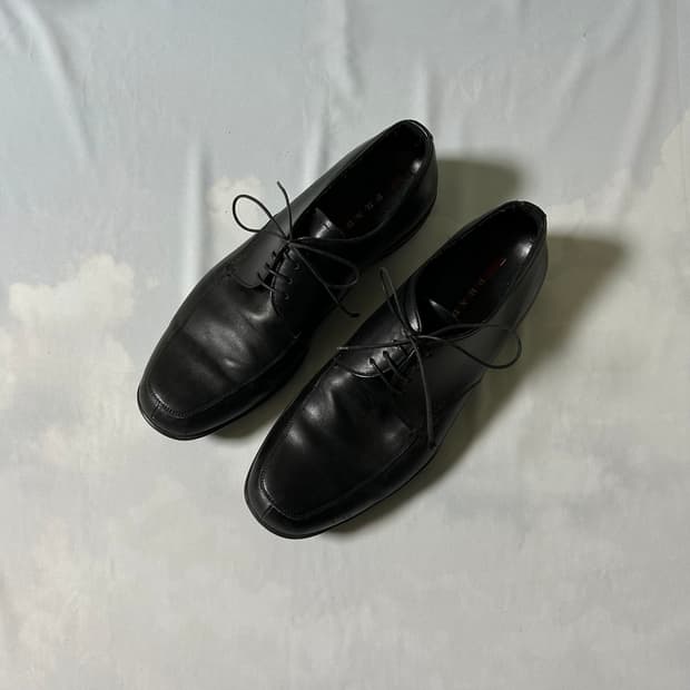 Prada sports derby shoes black