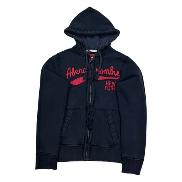 아베크롬비 빈티지 데미지 디테일 Y2K 후드집업 자켓 네이비 M